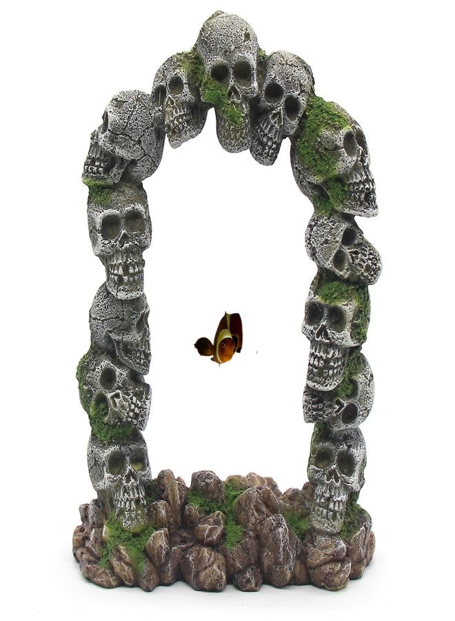 relaqcc Aquarium Skull Cave Rocks, Reptile Tank Accessories, Fish Tank Decorations for Amphibians, Betta Fish, Shrimp, Hermit Crab, Leopard Gecko - Image 1
